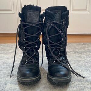 COACH Shaine nylon and leather cold-weather boots